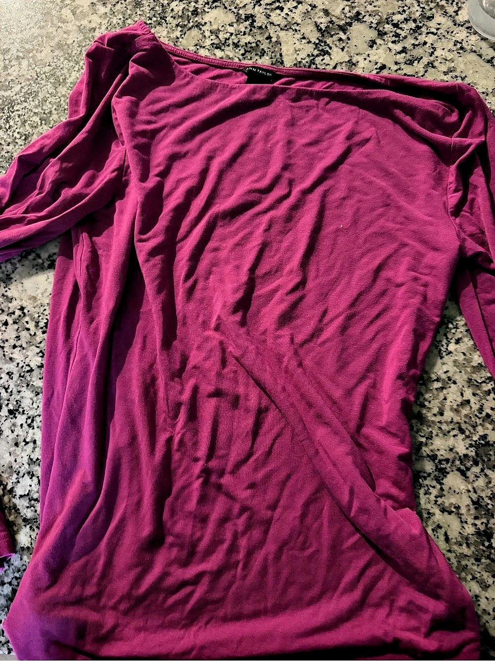 Ann Taylor Long Sleeve Tee in Purple
